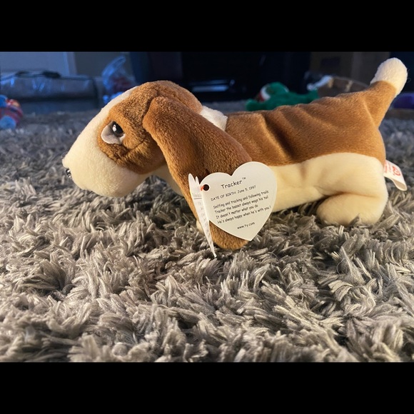 TRACKER THE BASSET HOUND & FETCH *RETIRED AND RARE TY BEANIE BABYS* - Picture 4 of 9